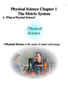 Physical Science Chapter 1 The Metric System