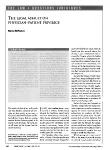 physician-patient privilege - NCBI