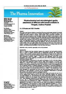 Physicochemical and microbiological quality ...