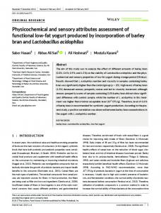 Physicochemical and sensory attributes assessment of functional low ...