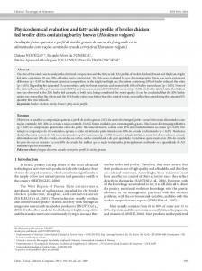 Physicochemical evaluation and fatty acids profile of broiler chicken ...