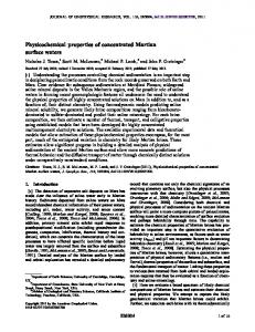 Physicochemical properties of concentrated