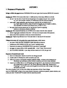 Physics 212, Unit 1 Solutions