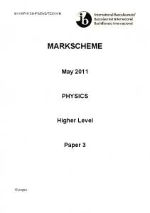 Physics HL Paper 3 Markscheme