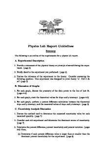 Physics Lab Report Guidelines
