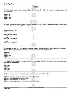 Physics Sample Paper