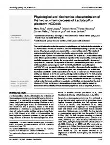 Physiological and biochemical characterization of ... - Semantic Scholar