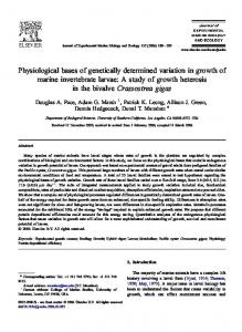 Physiological bases of genetically determined variation in growth of ...