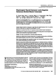 Physiological Thyroid Hormone Levels Regulate Numerous Skeletal ...