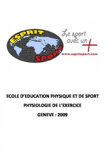 physiologie de l'exercice - ESPRITSPORT