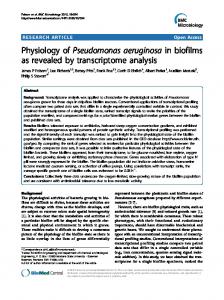 Physiology of Pseudomonas aeruginosa in biofilms as ... - CiteSeerX