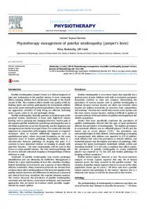 Physiotherapy management of patellar ... - SPORTS LAB INTRANET