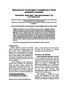 Phytochemical and Biological Investigations of Eurya ... - SciDataCon