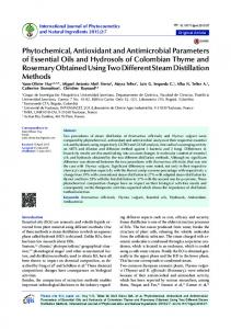 Phytochemical, Antioxidant and Antimicrobial Parameters of Essential ...