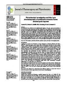 Phytochemical investigation and thin layer chromatography of ...