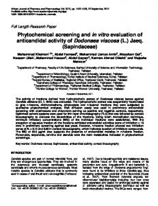 Phytochemical screening and in vitro evaluation of