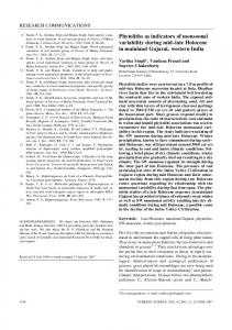 Phytoliths as indicators of monsoonal variability ...