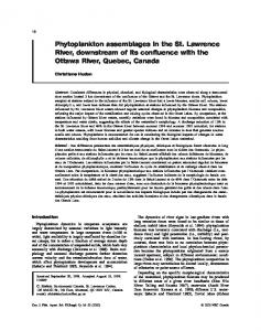 Phytoplankton assemblages in the St. Lawrence River, downstream of ...