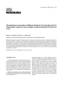 Phytoplankton Communities at Different Depths in Two Eutrophic and ...