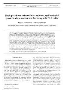 Phytoplankton extracellular release and bacterial ... - Inter Research