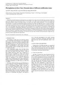 Phytoplankton in three Tatra Mountain lakes of different acidification