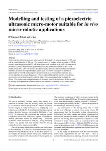 Piezoelectric motor for micro-robotic applications