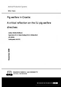 Pig welfare in Croatia