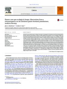 Pioneer zone geo-ecological change: Observations ...