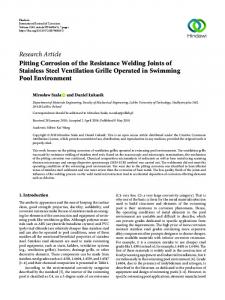 Pitting Corrosion of the Resistance Welding Joints of Stainless Steel