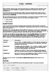 PL/SQL Cursors - Tutorials Point