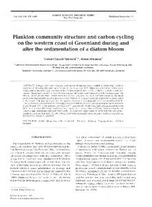 Plankton community structure and carbon cycling on ... - Inter Research