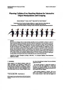 Planning Collision-Free Reaching Motions for Interactive ... - CiteSeerX