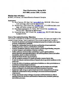 Plant Biochem Syllabus 2015