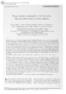 PLANT DIVERSITY ASSESSMENT IN THE Y