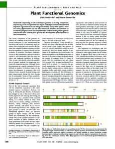 Plant Functional Genomics