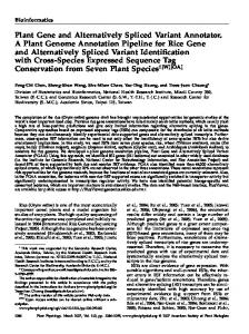 Plant Gene and Alternatively Spliced Variant ... - Plant Physiology