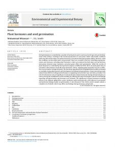 Plant hormones and seed germination