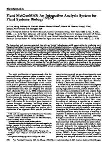 Plant MetGenMAP: An Integrative Analysis System ... - Plant Physiology