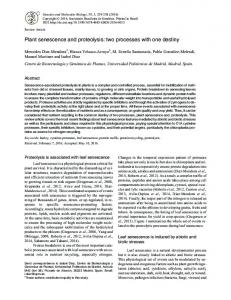 Plant senescence and proteolysis