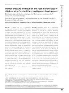 Plantar pressure distribution and foot morphology of ... - Scielo.br