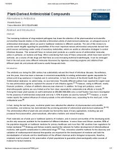 PlantDerived Antimicrobial Compounds