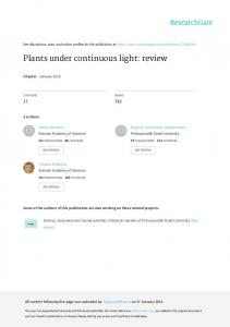 Plants under continuous light: review