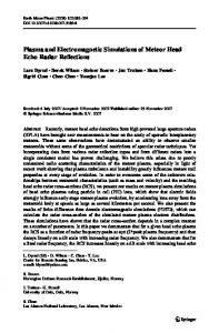 Plasma and Electromagnetic Simulations of Meteor ... - Springer Link