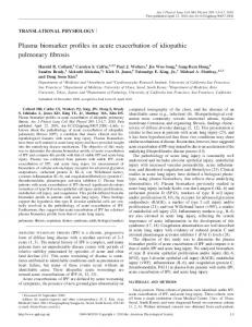 Plasma biomarker profiles in acute exacerbation of idiopathic ...