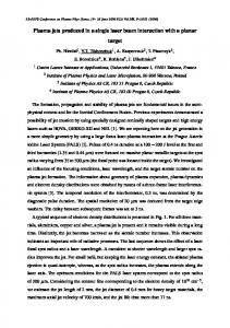 Plasma jets produced in a single laser beam interaction ... - CiteSeerX