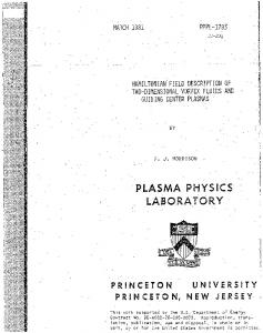 plasma 'physics' - Department of Physics