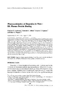 Plasma protein binding