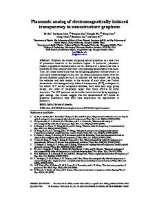 Plasmonic analog of electromagnetically induced transparency in ...