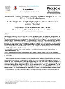 Plate Recognition Using Backpropagation Neural Network and