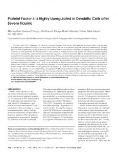 Platelet Factor 4 Is Highly Upregulated in Dendritic ... - Semantic Scholar